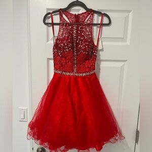 Brand NWT custom boutique homecoming, dance, prom or pageant red mini dress
